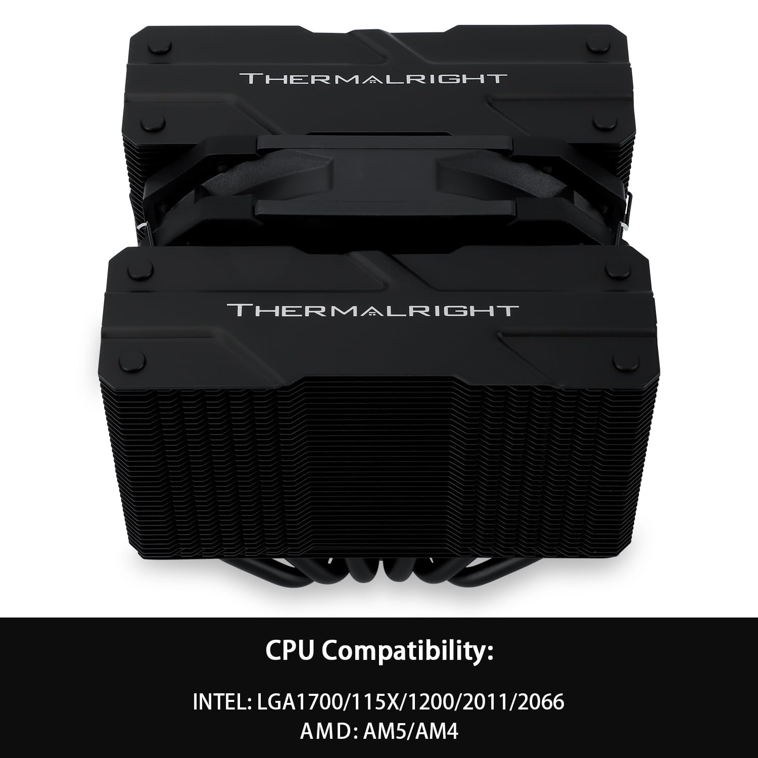 Peerless Assassin 120 MINI Black CPU Air Cooler, 6 Heat Pipes Dual Towers Cooler, with TL-D12B PWM Fans, Desktop PC Cooler for Intel LGA 1851/1700/1150/1151/1200/2011,AMD:AM4/AM5