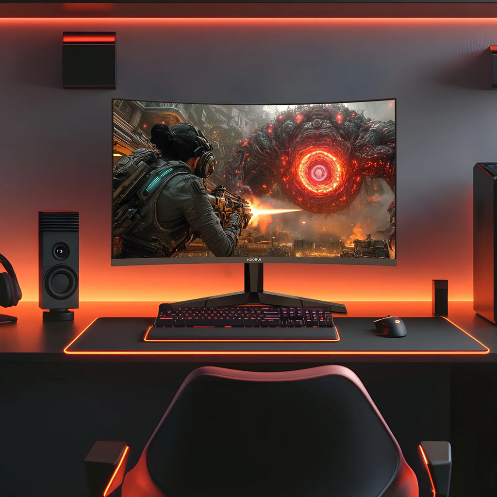 KOORUI 25" FHD Gaming Monitor, 240Hz 1080P Curved Monitor, Adaptive G-Sync, New, G2511XC