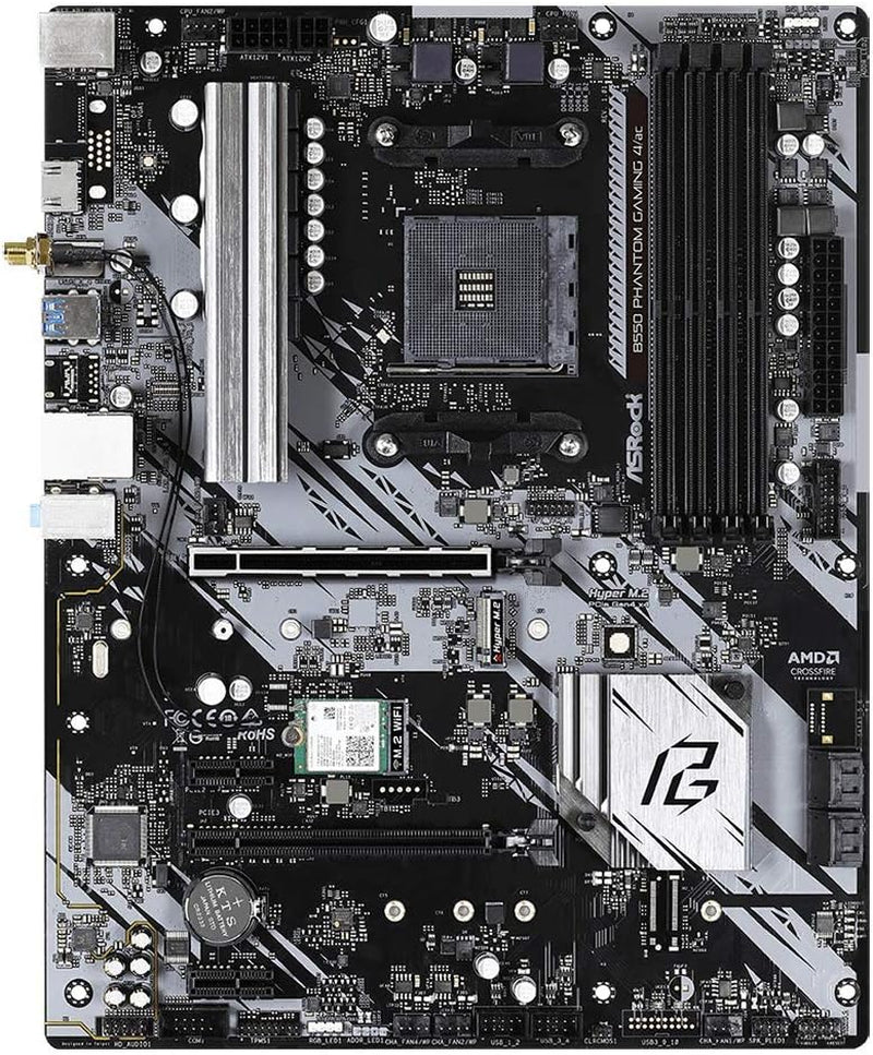 B550 Phantom Gaming 4 AC Supports 3Rd Gen AMD AM4 Ryzen™ / Future AMD Ryzen™ Processors Motherboard