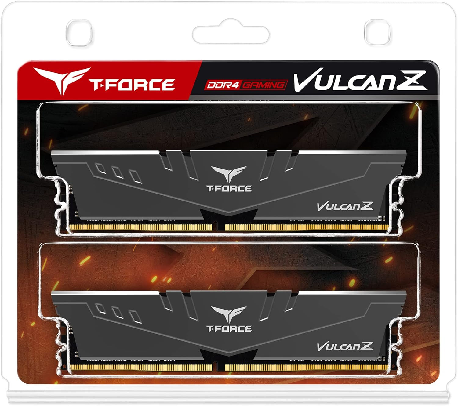 T-Force Vulcan Z DDR4 16GB Kit (2X8Gb) 3600Mhz (PC4-28800) CL18 Desktop Memory Module Ram TLZGD416G3600HC18JDC01 - Gray