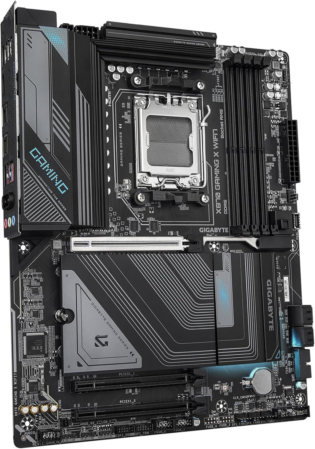 GIGABYTE X870 Gaming X WIFI7 AMD AM5 LGA 1718 Motherboard, ATX, DDR5, 3X M.2, Pcie 5.0, USB4, WIFI7, 2.5Gbe LAN, Ez-Latch, 5-Year Warranty