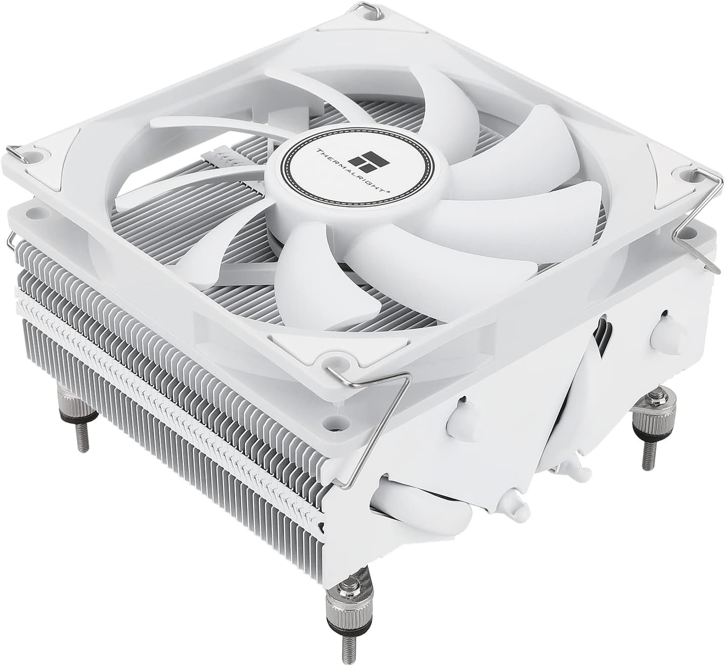 AXP90-X53 White Low Profile ITX CPU Air Cooler, 53Mm Height, TL-9015W Slim PWM Fan Low Noise 22.4Dba, Silent ITX CPU Cooler, 2700Rpm,For Am4/Am5/Intel 1150/1151/1155/1156/1200/1700/1851