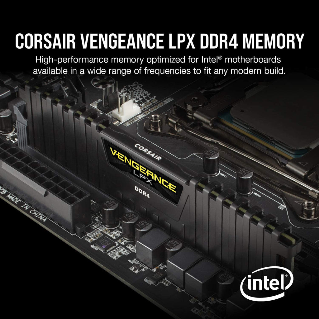 Corsair Vengeance LPX DDR4 RAM 16GB (2X8Gb) 3200Mhz CL16-18-18-36 1.35V Intel AMD Desktop Computer Memory - Black (CMK16GX4M2B3200C16)