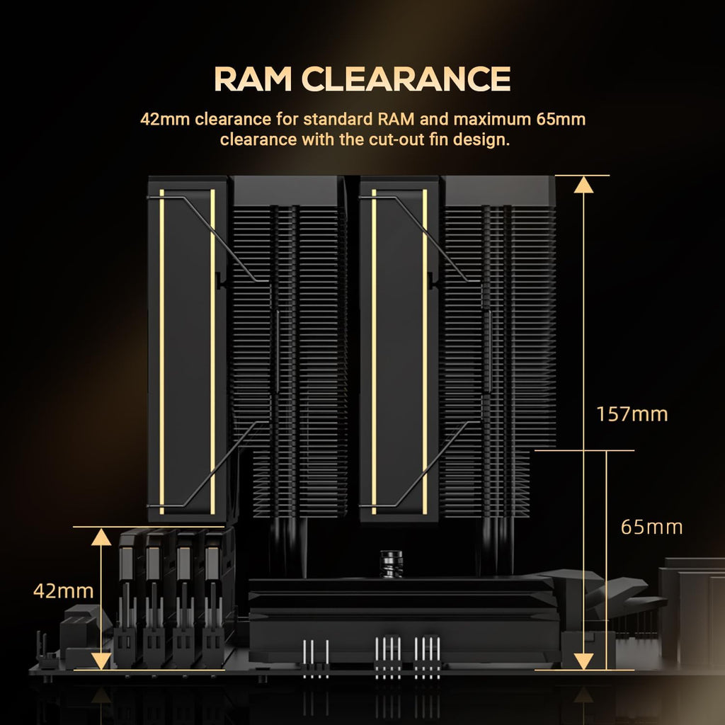 FROZN A620 GDL Limited Edition Dual-Tower CPU Cooler | 6 Heat Pipes, Dual 120Mm FDB Fans, Supports Intel LGA1851/1700 and AMD AM5/AM4.