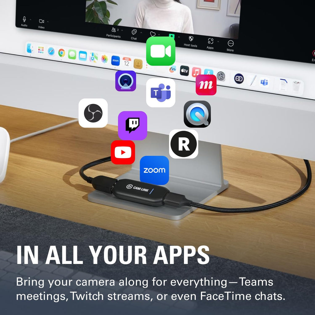 Cam Link 4K Capture Card for DSLR, Camcorder, Action Cam | HDMI to USB 3.0, Stream in 1080P60 or 4K30/60, Ultra-Low Latency, Works with OBS, Zoom, Discord, Pc/Mac/Ipad Compatible