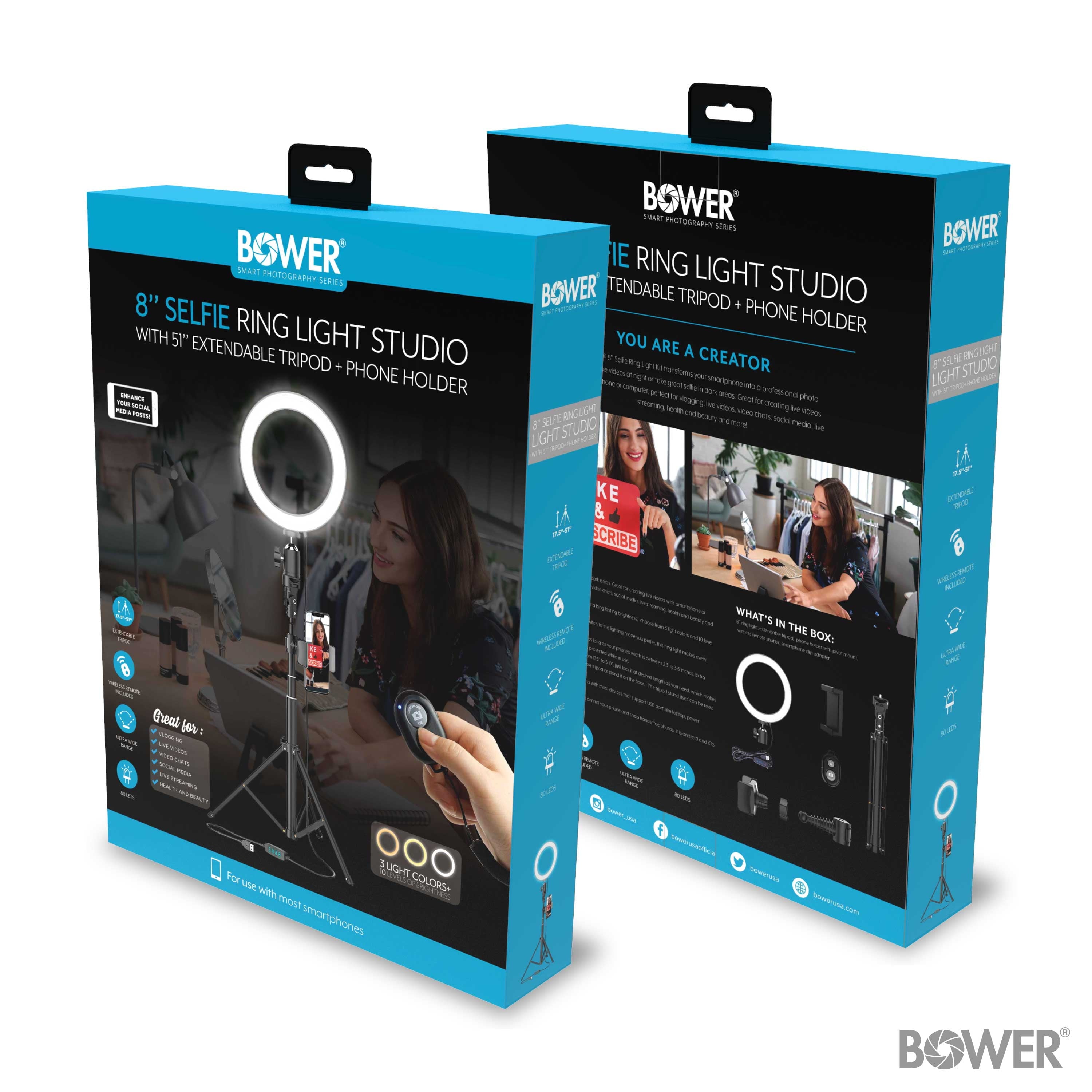Bower 8" Selfie Ring Studio Light