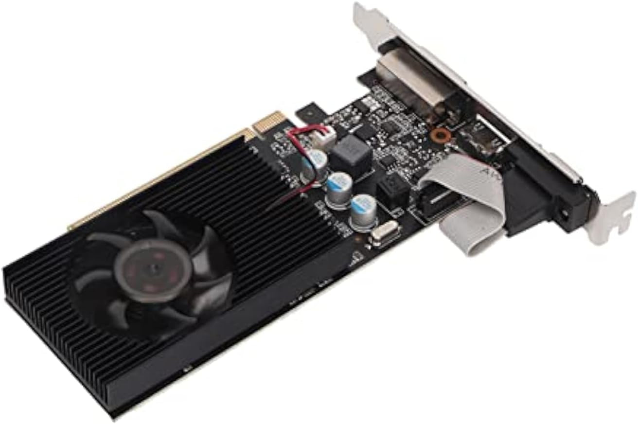610 Graphics Card, 2GB DDR3, Support Directx 11 64 Bit, Single Fan GPU PC Video Card, PCI Express 2.0, VGA, DVI,