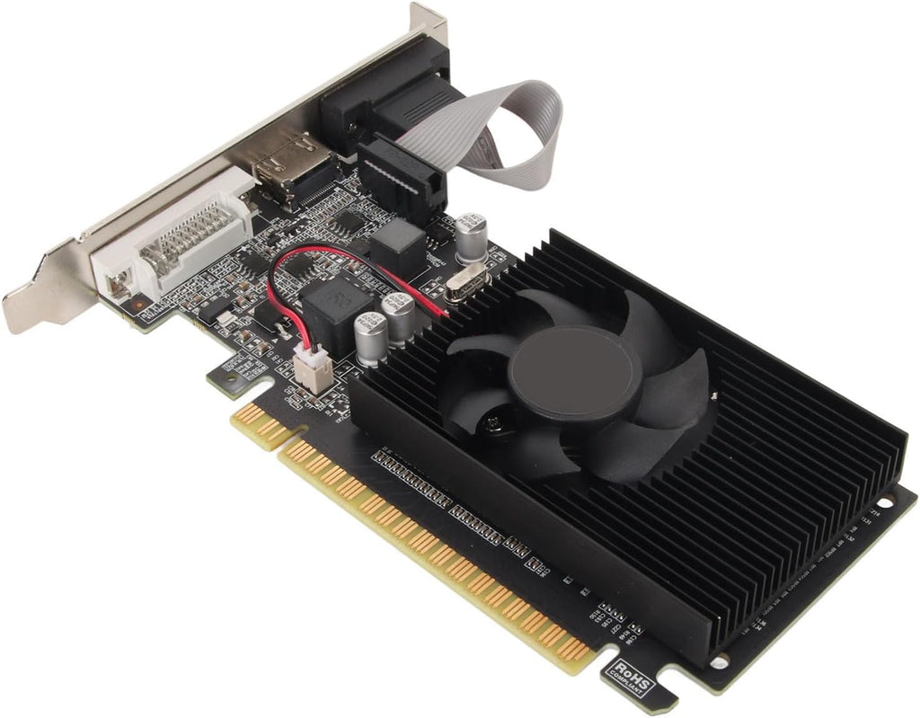 Graphics Card, 610 1GB 64Bit DDR3 PCI Express X16 2.0 Gaming Video Card with VGA DVI Port and Silent Cooling Fan for Desktop Computer