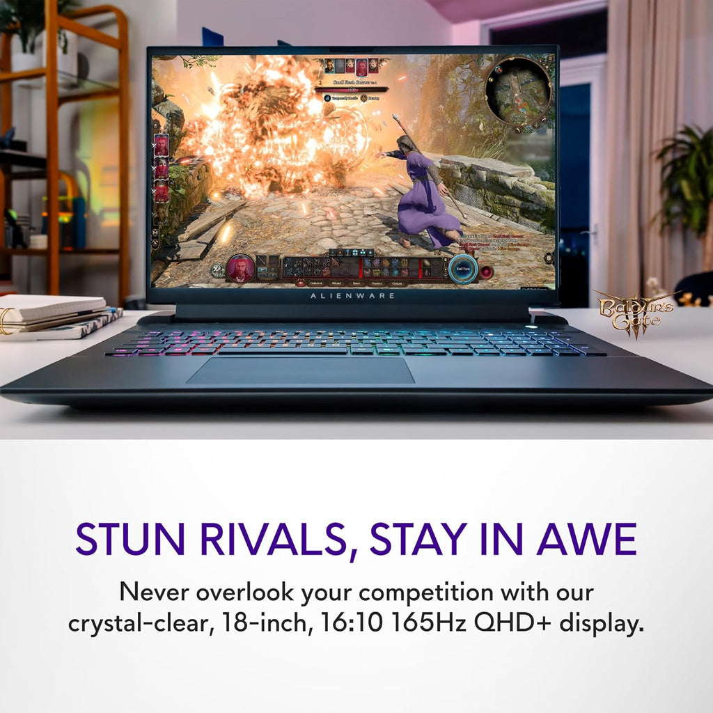 Alienware M18 R2 Gaming Laptop - 18 QHD+ 165Hz 3Ms Display, Intel Core I9-14900Hx, 32GB DDR5 RAM, 1TB SSD, NVIDIA Geforce RTX 4080 12 GB GDDR6, Windows 11 Home, Onsite Service - Dark Metallic Moon