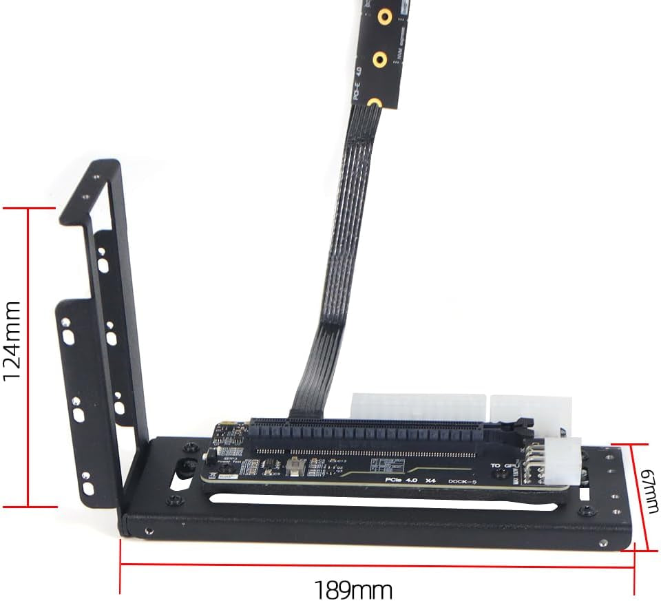 R43SG GEN4 M.2 M-Key to PCIE X16 4.0 External Graphics Card Stand Bracket Compatible with NVME SSD NUC Host Expansion Card Graphics Dock (50Cm)