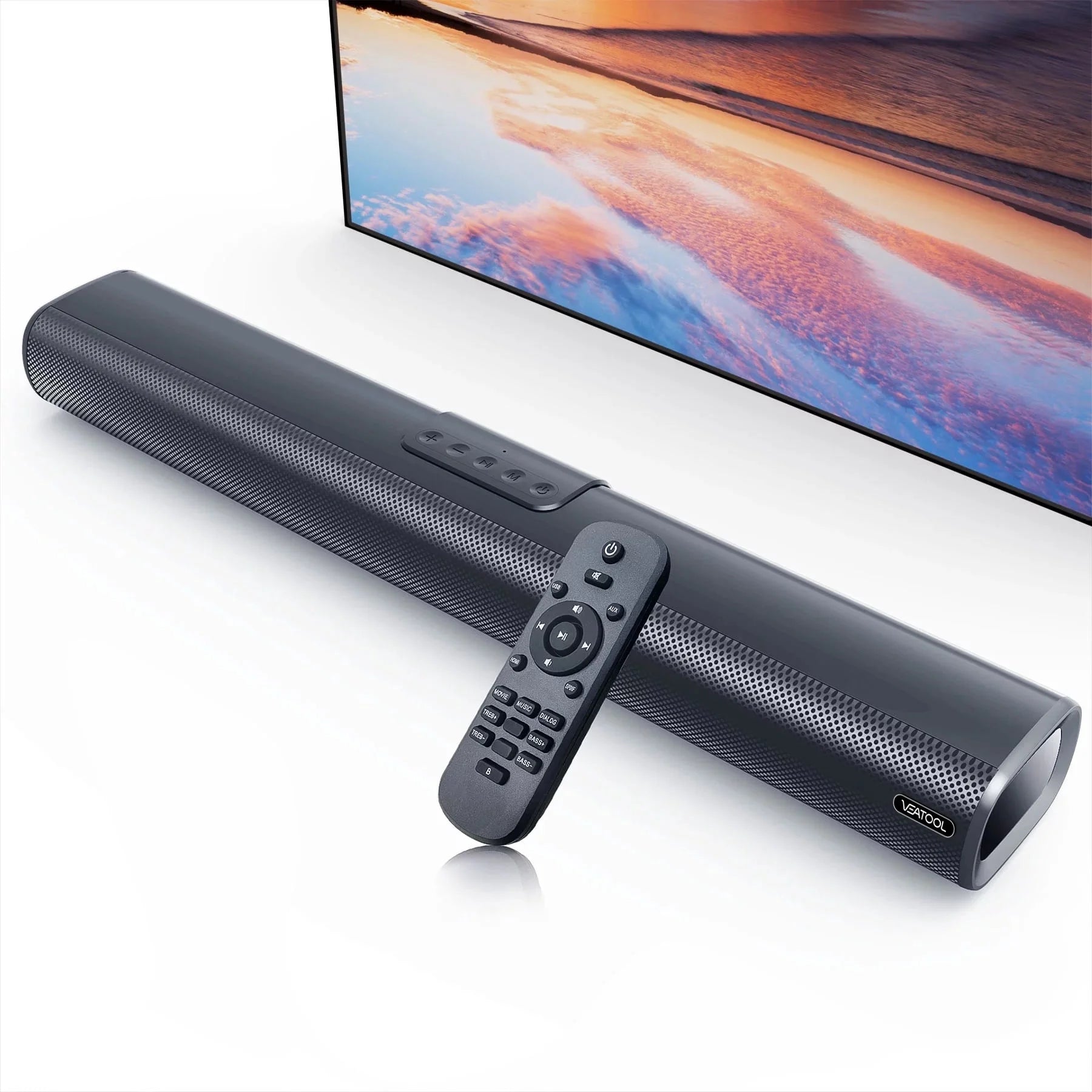 VEAT00L S20L Sound Bars for TV, 3D Surround Sound System TV Sound Bar, 2.1 Ch Home Theater Audio with Built-In Subwoofer,50W TV Speakers | HDMI ARC, Bluetooth, Optical, RCA, USB & AUX Wall Mountable