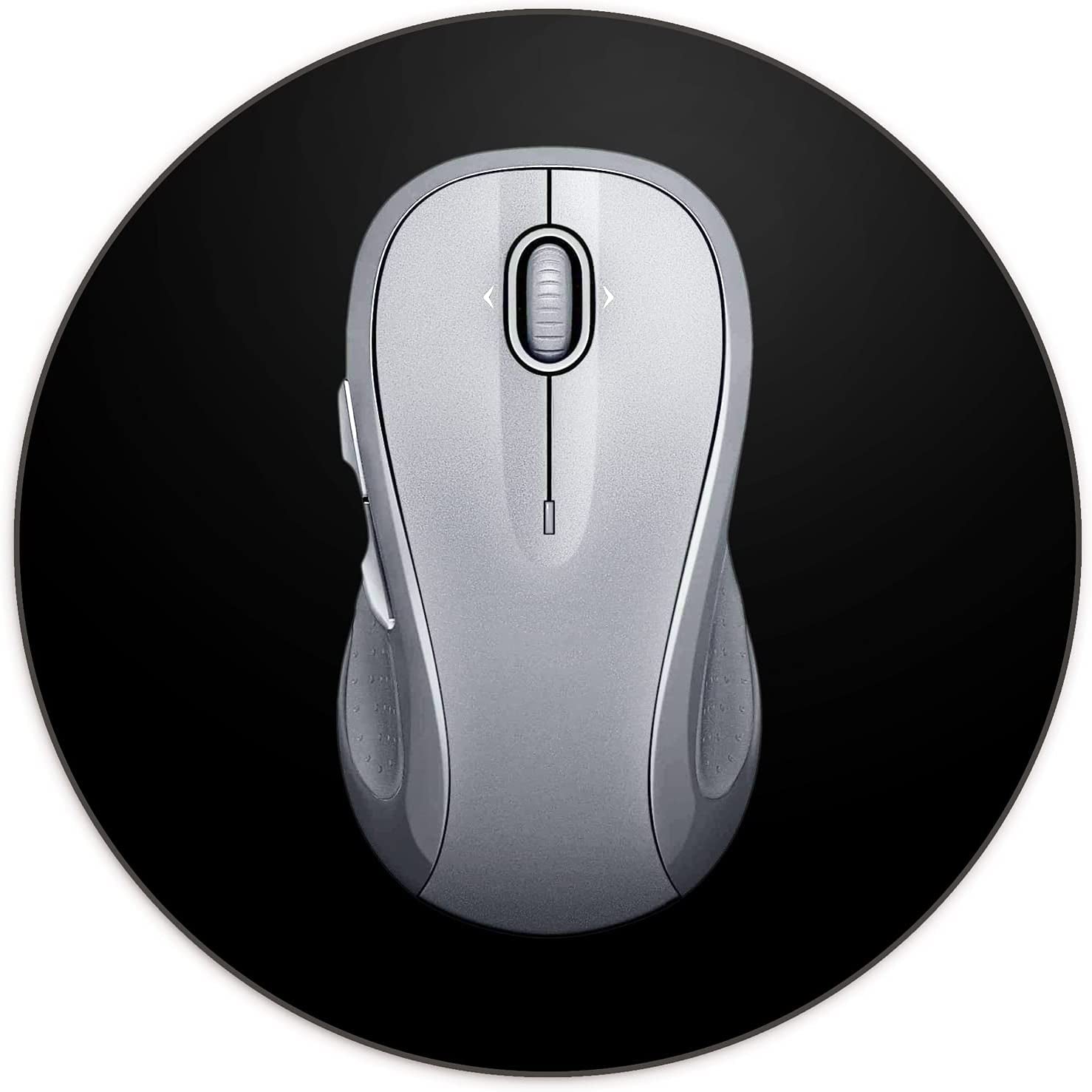 Mini round Mouse Pad 6 X 6 Inch, Small Mouse Mat Non-Slip Rubber Base for Laptop PC Office Working Wireless Mouse Home Office Travel, Portable & Washable Black