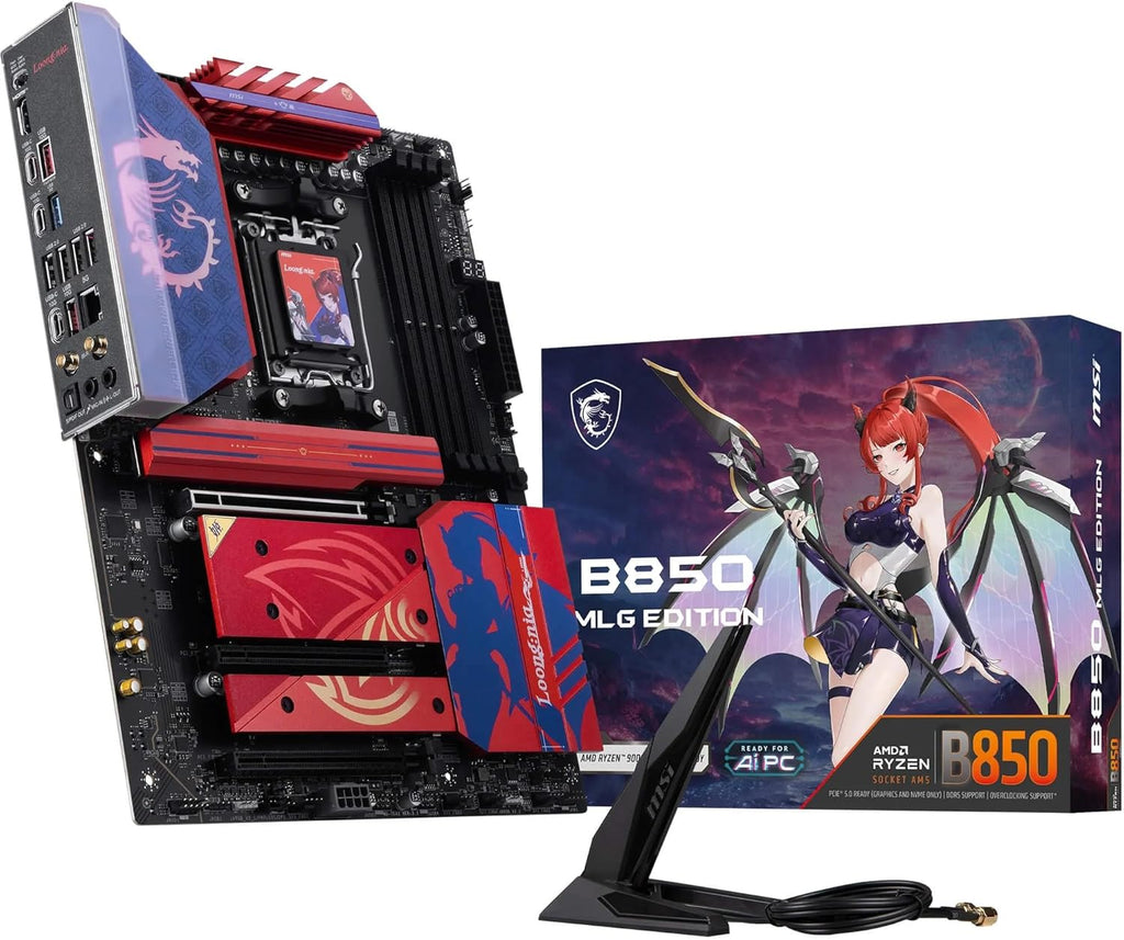 MSI B850 MLG EDTION Motherboard, ATX - Supports AMD Ryzen 9000/8000 / 7000 Processors, AM5-80A SPS VRM, DDR5 Memory Boost (8400+Mt/S OC), Pcie 5.0 X16, M.2 Gen5, Wi-Fi 7, 5G LAN