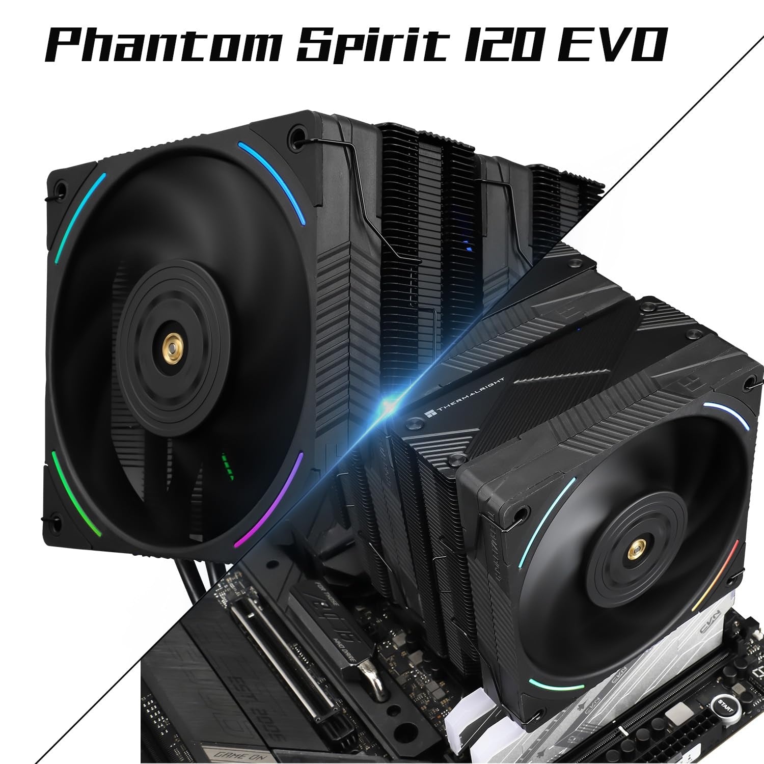 Phantom Spirit 120 EVO CPU Air Cooler, 7 Heat Pipes CPU Cooler,Dual 120Mm TL-K12 PWM Fans, 2150RPM, for AM4 /Am5/Intel 1851/1700/115X/1200/2011, PC Cooling