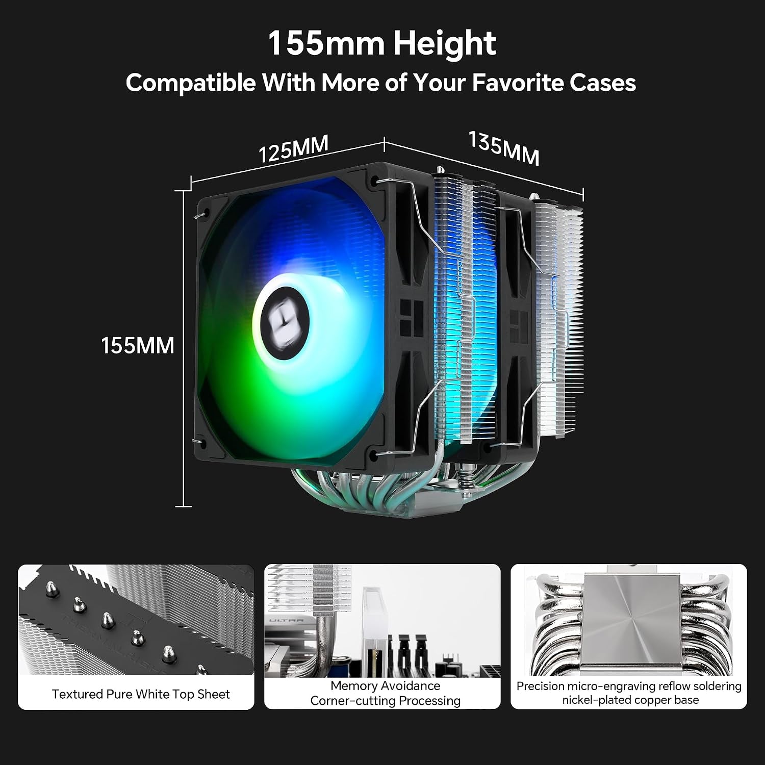 Thermalright Peerless Assassin 120 SE ARGB V2 CPU Cooler, 1850RPM | 6 Heat Pipes, Dual 120Mm PWM Fans, for AMD AM4/AM5 and Intel LGA1851/1700
