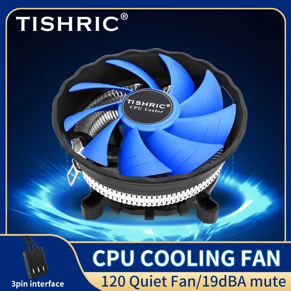 TISHRIC CPU Cooler Cooling Fan 3Pin PWM PC Processor Cooler for Intel LGA 1700 1200 1150 1151 AMD AM3 AM4