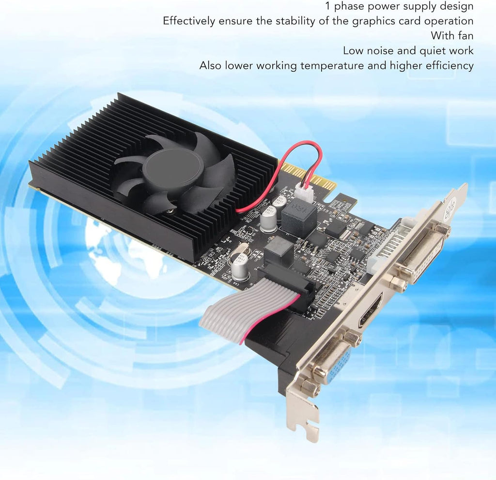 GT210 Graphics Card 1GB GDDR3 64-Bit VGA DVI HDMI Quiet Single-Fan PCI Express X16