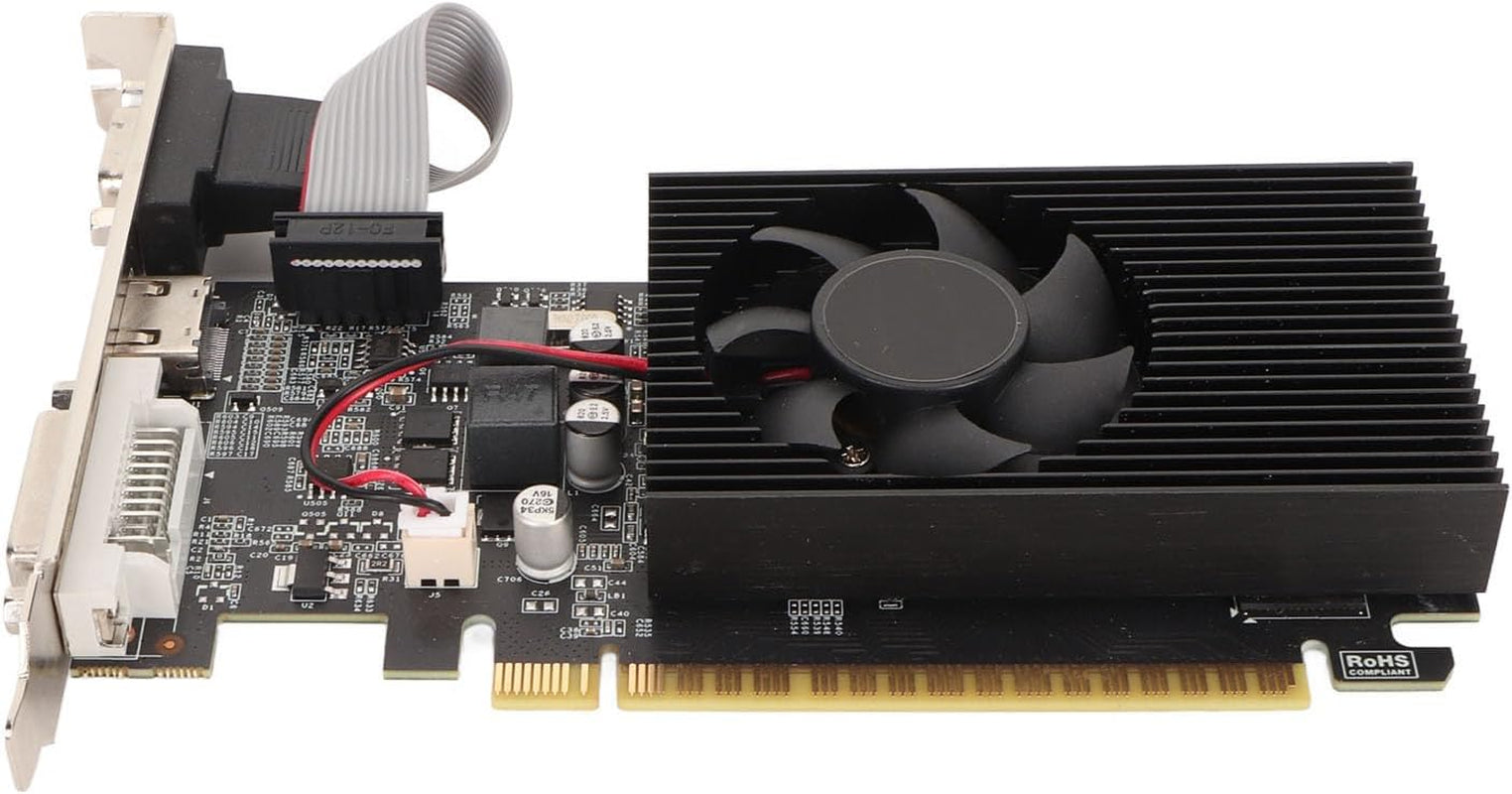 GT730 4GB Gaming Graphics Card, 4GB DDR3 128Bit Discrete Graphics Card, 700Mhz 500Mhz, PCI Express 2.0 X 16, VGA DVI, with Quiet Cooling Fan, for ATX ITX Chassis