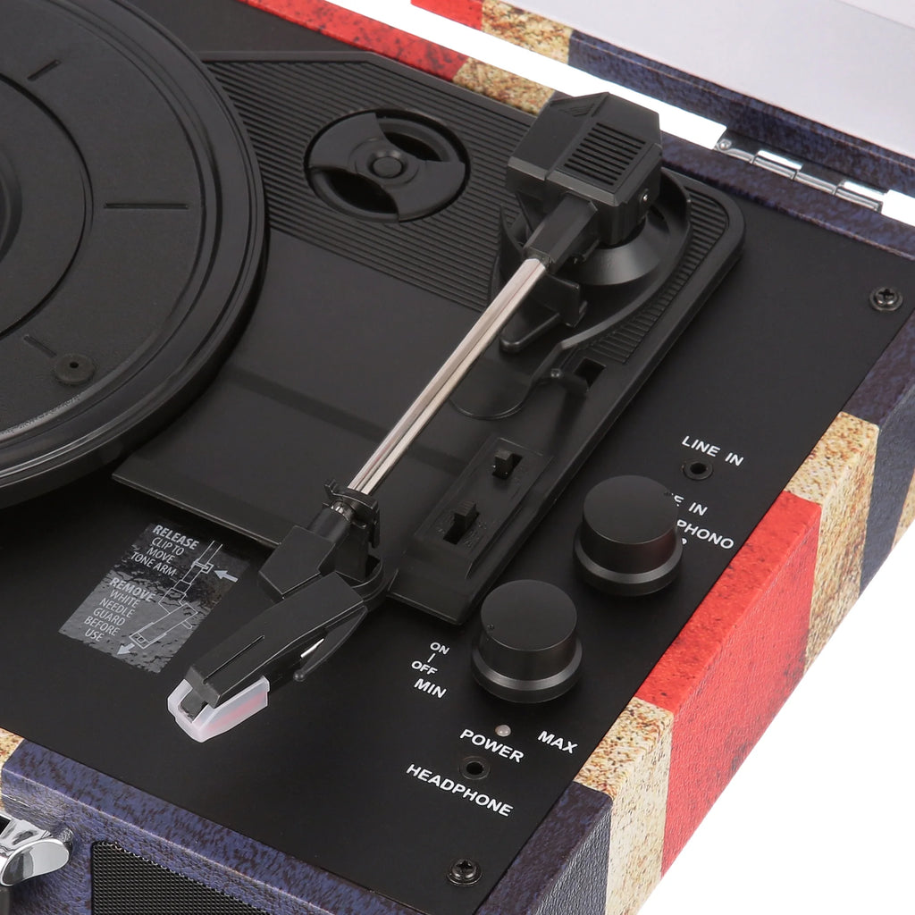 Victrola the Journey Bluetooth Suitcase Record Player with 3-Speed Turntable (Union Jack)