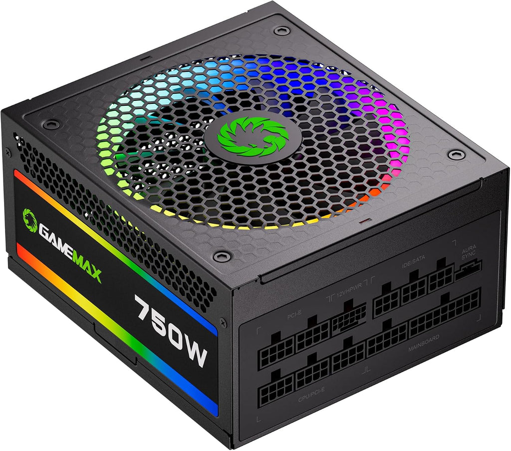 750W Fully Modular ARGB Power Supply, ATX3.0 & PCIE 5.0, 80 plus Gold Certified, 105°C Japanese Caps, ATX Gaming Power Supply