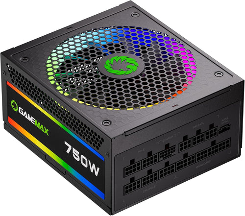 750W Fully Modular ARGB Power Supply, ATX3.0 & PCIE 5.0, 80 plus Gold Certified, 105°C Japanese Caps, ATX Gaming Power Supply