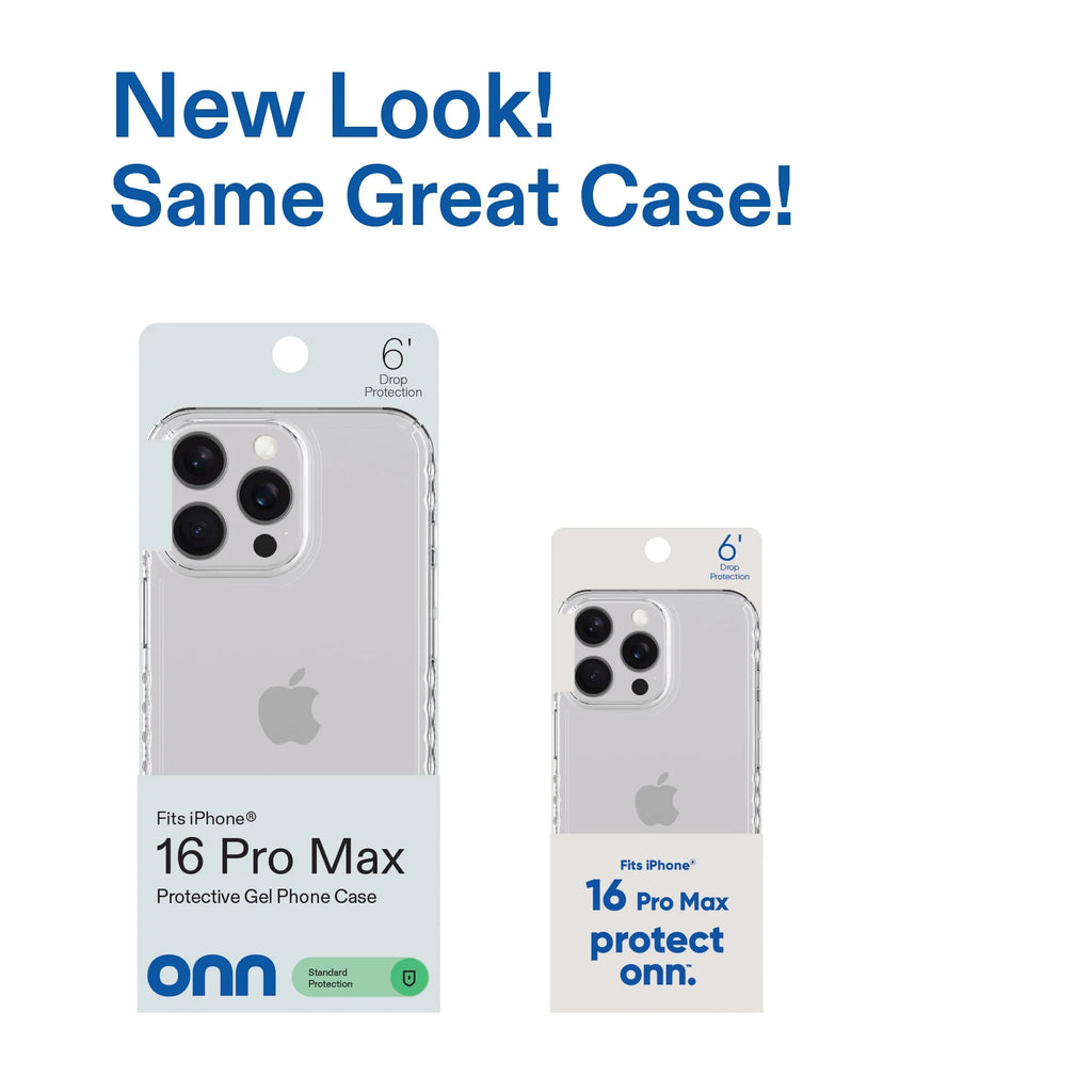 Onn Protective Gel Phone Case for Iphone 16 Pro Max - Clear