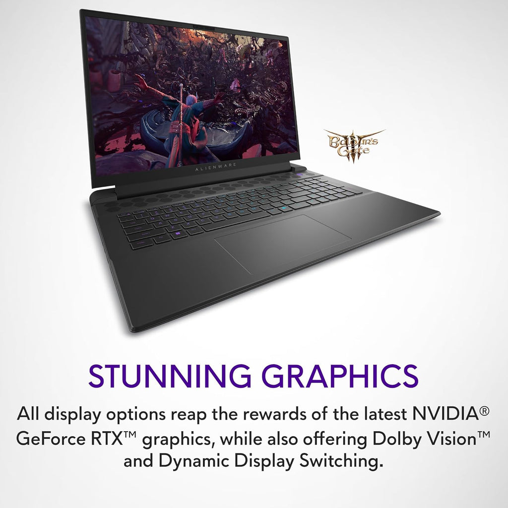 Alienware M18 R2 Gaming Laptop - 18 QHD+ 165Hz 3Ms Display, Intel Core I9-14900Hx, 32GB DDR5 RAM, 1TB SSD, NVIDIA Geforce RTX 4080 12 GB GDDR6, Windows 11 Home, Onsite Service - Dark Metallic Moon