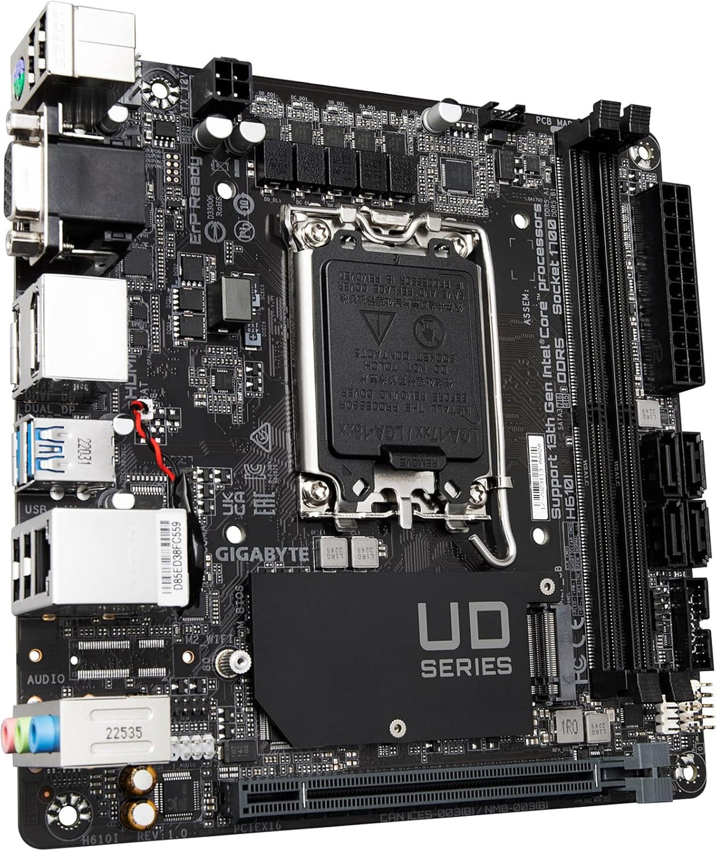 GIGABYTE H610I (H610/ Intel/Lga 1700/ Mini-Itx/ DDR5/ Single M.2/ Pcie 4.0/ USB 3.2 Gen1/ Intel Gbe LAN Chip/Motherboard)