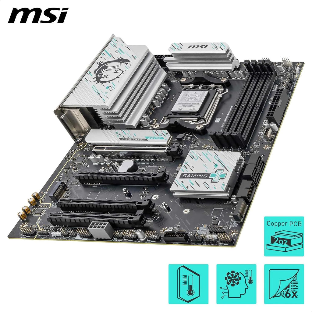 MSI B850 Gaming plus Wifi V1 Motherboard, ATX - Supports AMD Ryzen 9000/8000 / 7000 Processors, AM5 - DDR5 Memory Boost 8200+ Mt/S (OC), Pcie 5.0 X16 & 4.0 X16, M.2 Gen5, Wi-Fi 7, 5G LAN