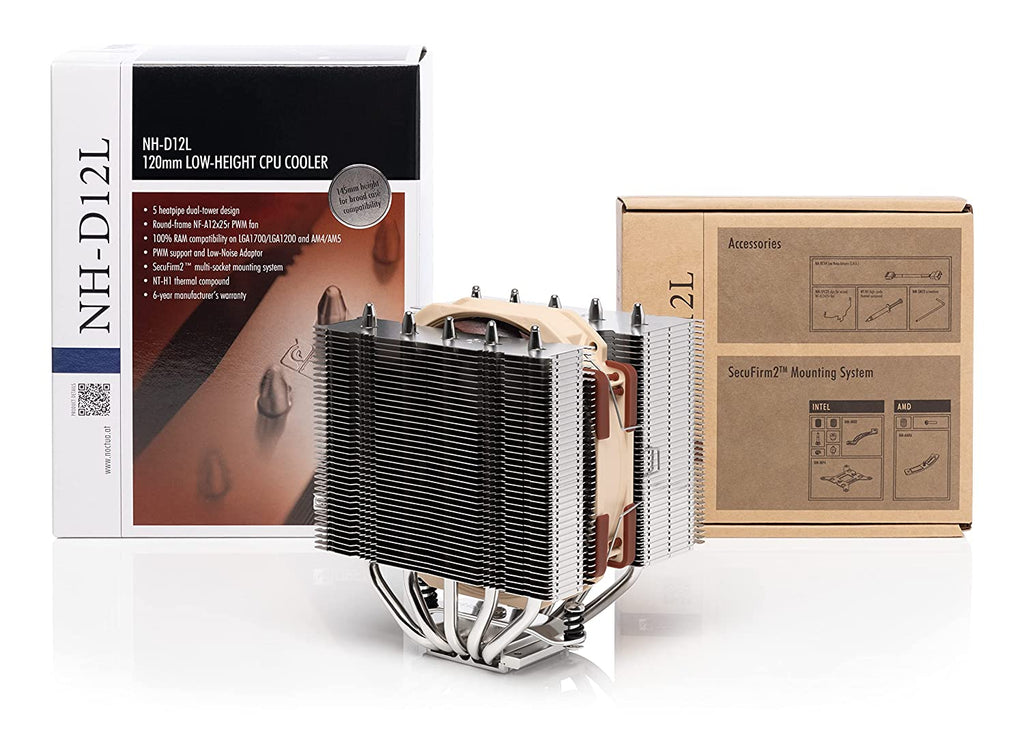 NH-D12L, Low-Height Dual-Tower CPU Cooler (120Mm, Brown)
