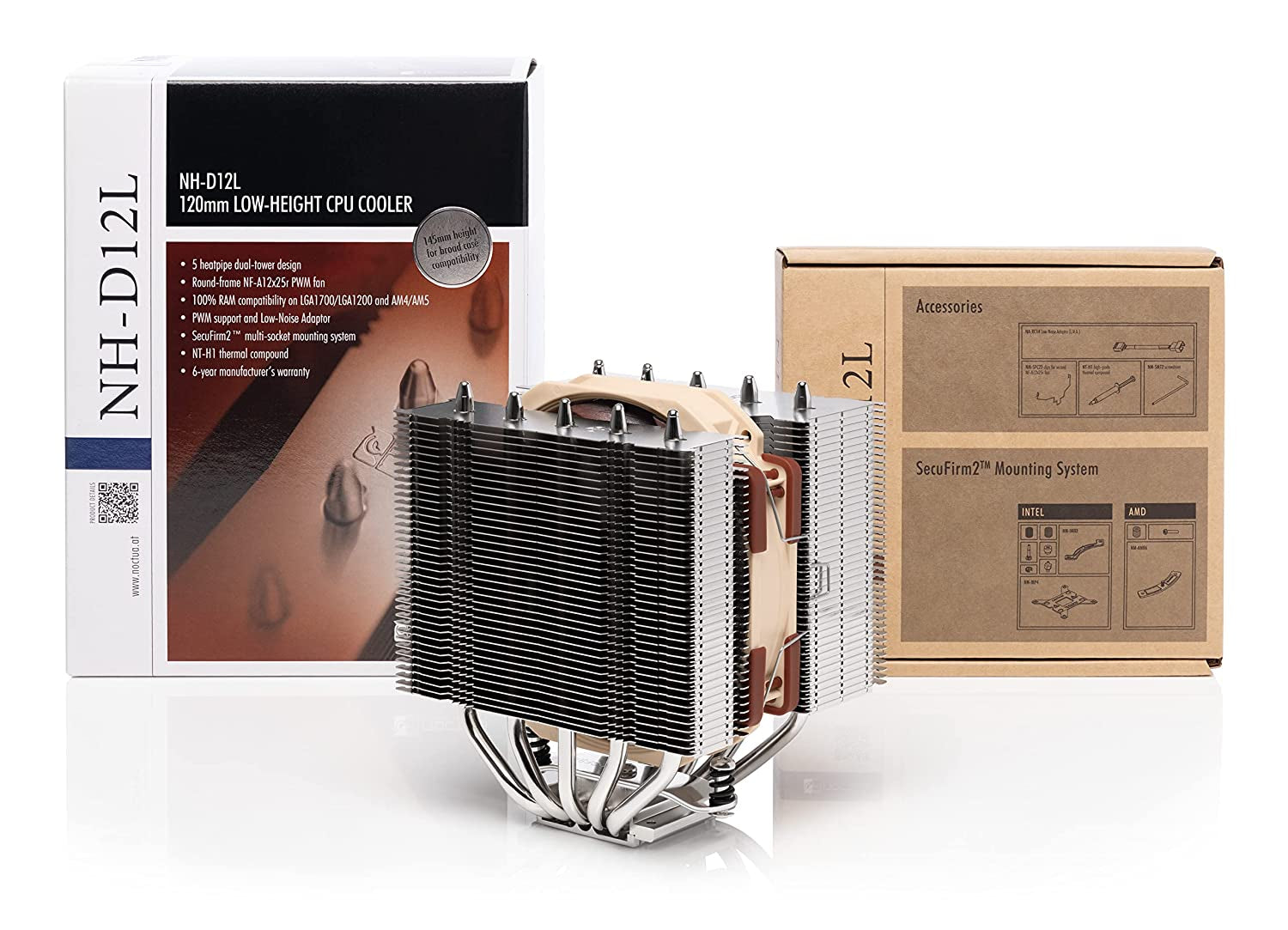NH-D12L, Low-Height Dual-Tower CPU Cooler (120Mm, Brown)