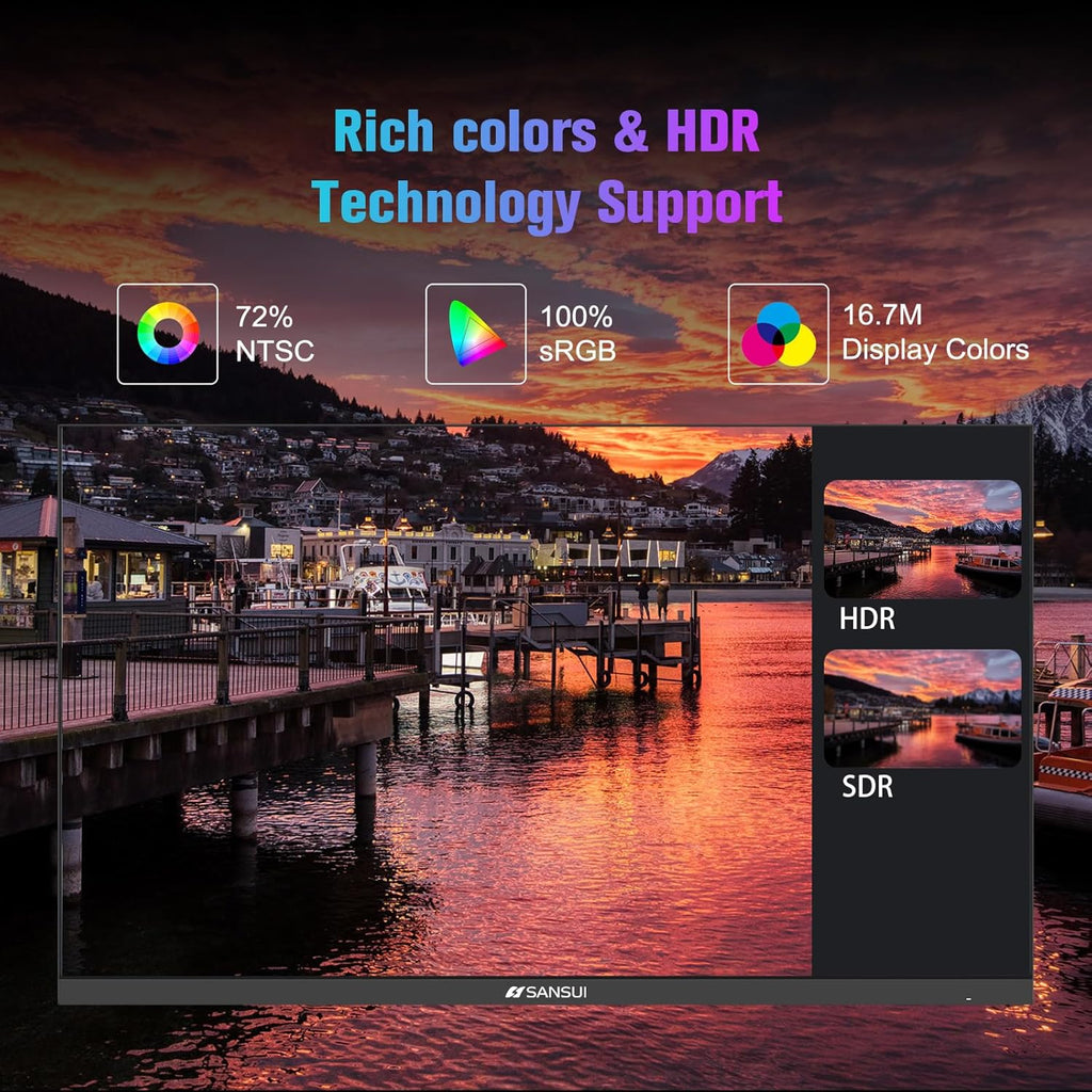 Monitor 24 Inch 100Hz Computer Monitor丨Fhd 1080P PC Monitor丨Hdmi丨Freesync丨Hdr丨Earphone Jack丨 Ergonomic Tilt for Home and Office