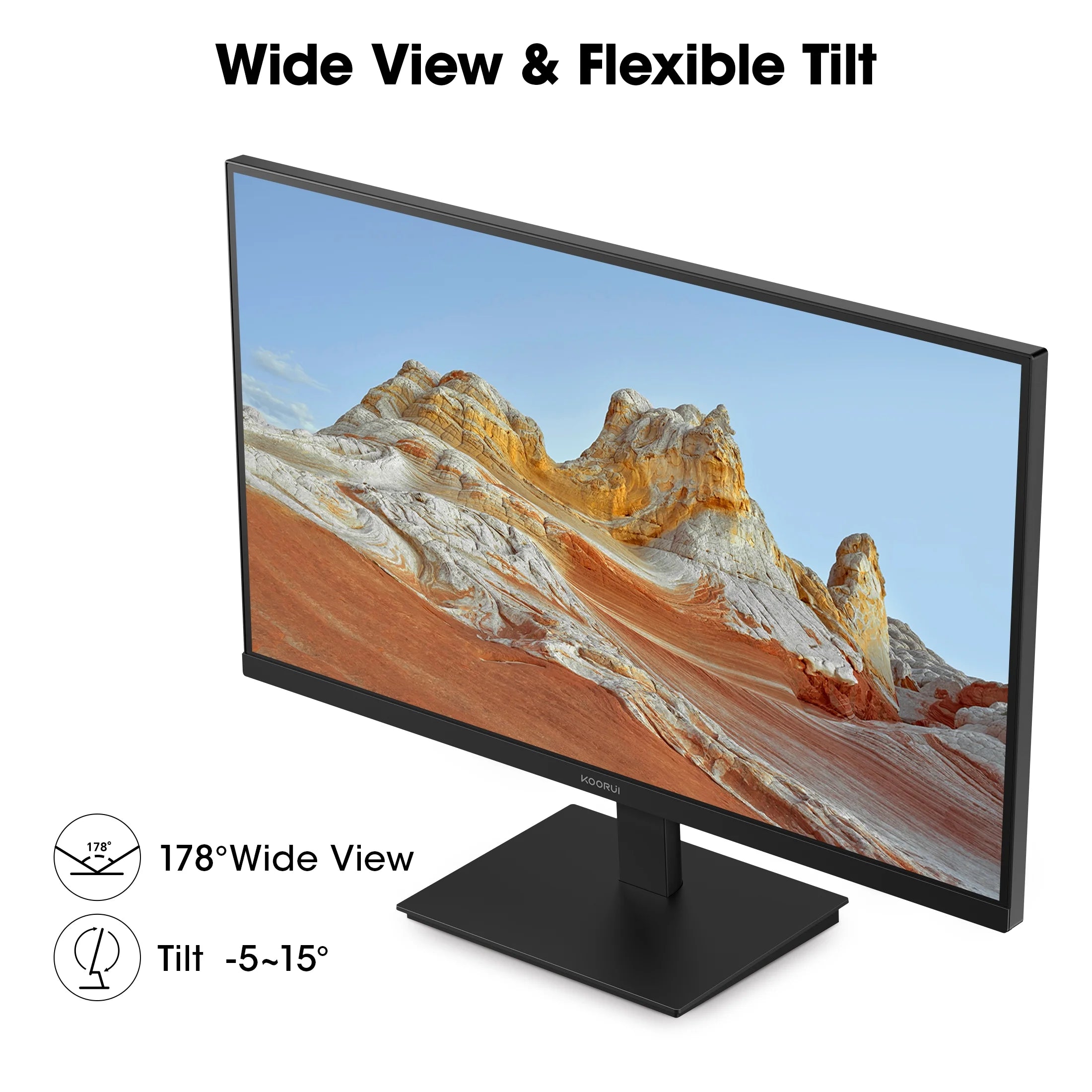 KOORUI 22" FHD 100 Hz Computer Monitor, 1080P PC Monitor with Adaptive-Sync, E2212F, New