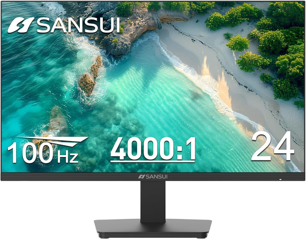Monitor 24 Inch 100Hz Computer Monitor丨Fhd 1080P PC Monitor丨Hdmi丨Freesync丨Hdr丨Earphone Jack丨 Ergonomic Tilt for Home and Office