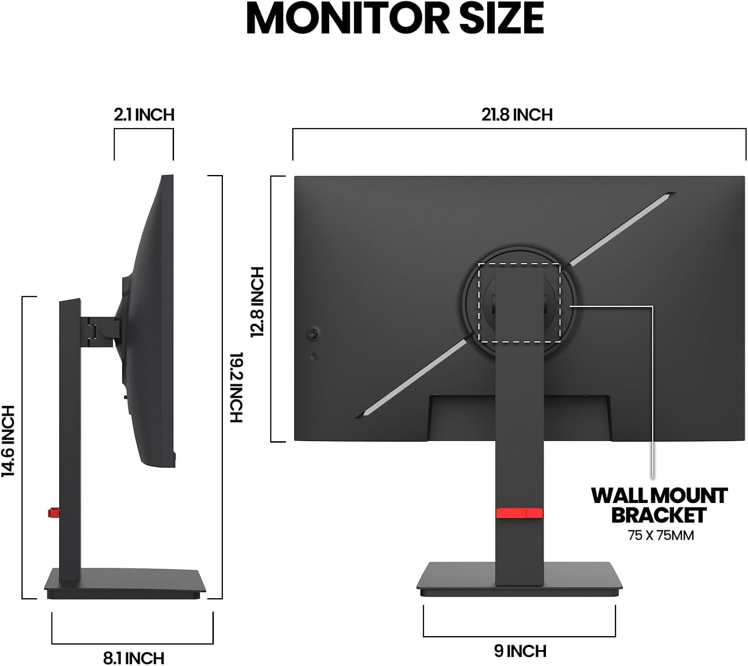 24.5" FHD 200Hz Vertical Monitor, Height/Pivot/Swivel/Tilt Adjustable | 120%Srgb Color, Freesync, HDMI/DP, Low Blue Light, and 75X75Mm Wall Mount for PC Gaming, Coding, Streaming, Study, and Office