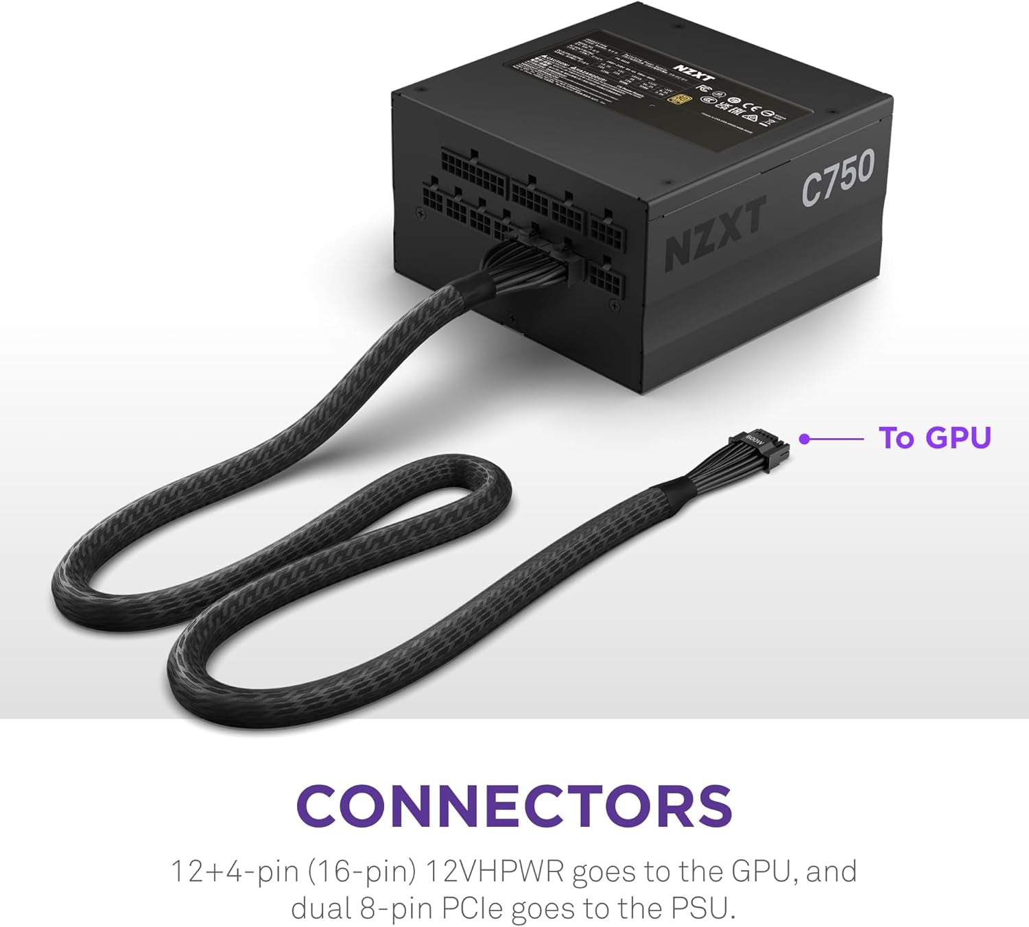 12VHPWR Adapter Cable - 12+4-Pin (16-Pin) 12HVPWR to Dual 8-Pin Pcie - Compatible with NVIDIA 40 Series Graphics Cards and Existing  ATX 2.X Psus (Pa-Xg1Bb) - Rated for 600 Watts - Black
