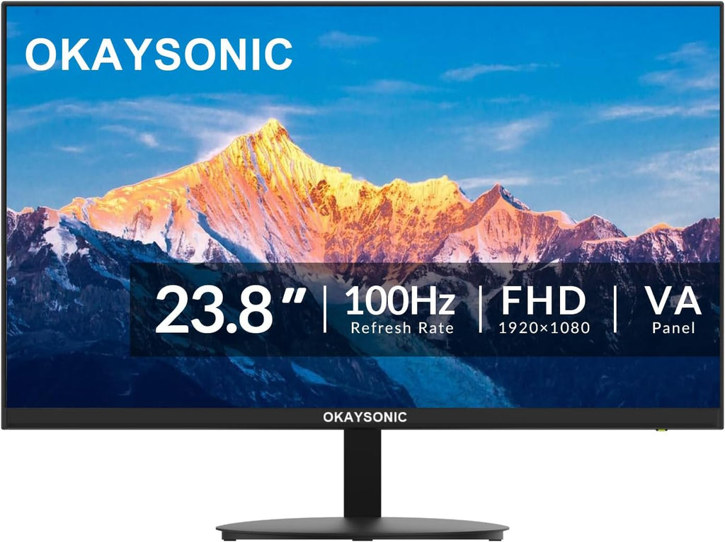 24Inch Office Monitor 100HZ 1Ms, AMD Freesync, 100% Srgb, Eyecare Monitor with Speakers, HDMI VGA & VESA Mount