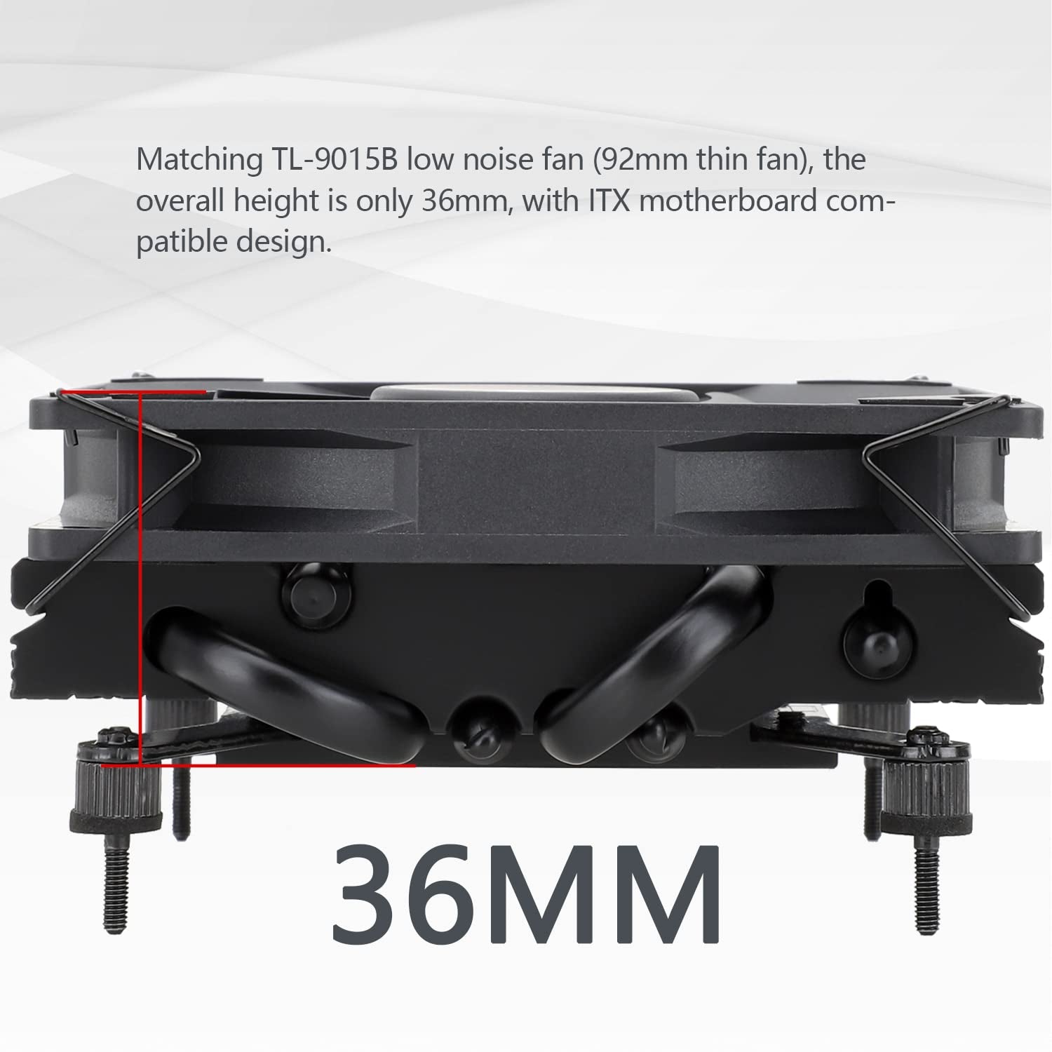 AXP90 X36 Black Low Profile CPU Cooler, with 92Mm TL-9015B Slim PWM Fan, ITX CPU Cooler, AGHP Technology, 36Mm Height,For AMD AM4 Am5/Intel 1150/1151/1155/1851/1200/1700(AXP90 X36 Black)