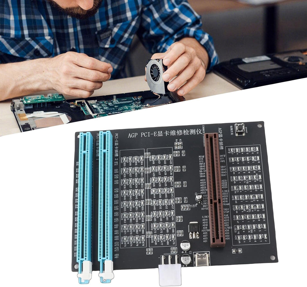 Computer Accessory Graphics Card Tester with Light,Agp PCI E Double Purpose Display Video Graphics Card Tester for Computer Accessory