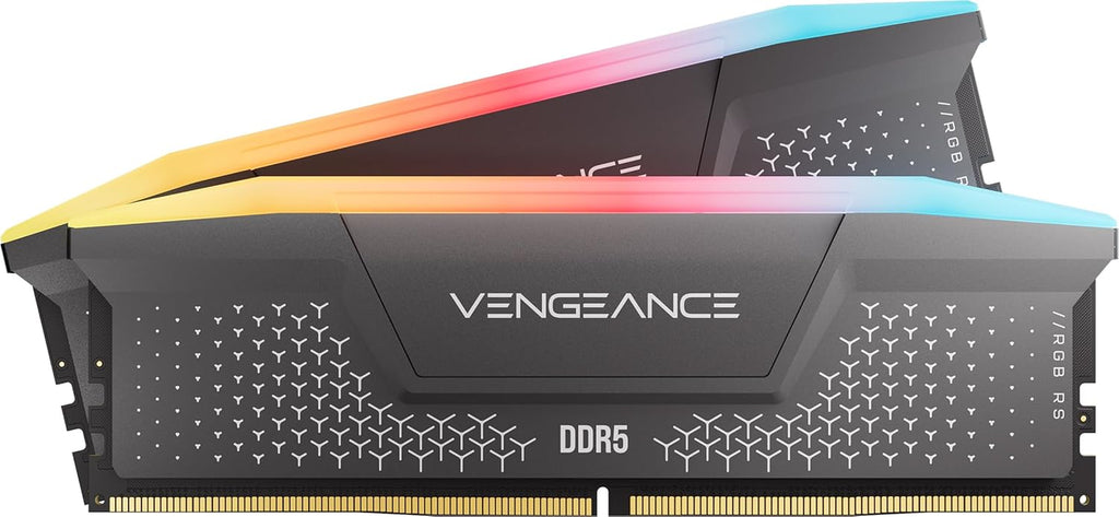 CORSAIR Vengeance RGB RS DDR5 RAM 16GB (2X8Gb) up to 6000Mhz CL36-44-44-96 1.35V AMD EXPO Intel XMP Computer Desktop Memory – Gray (CMG16GX5M2E6000Z36)