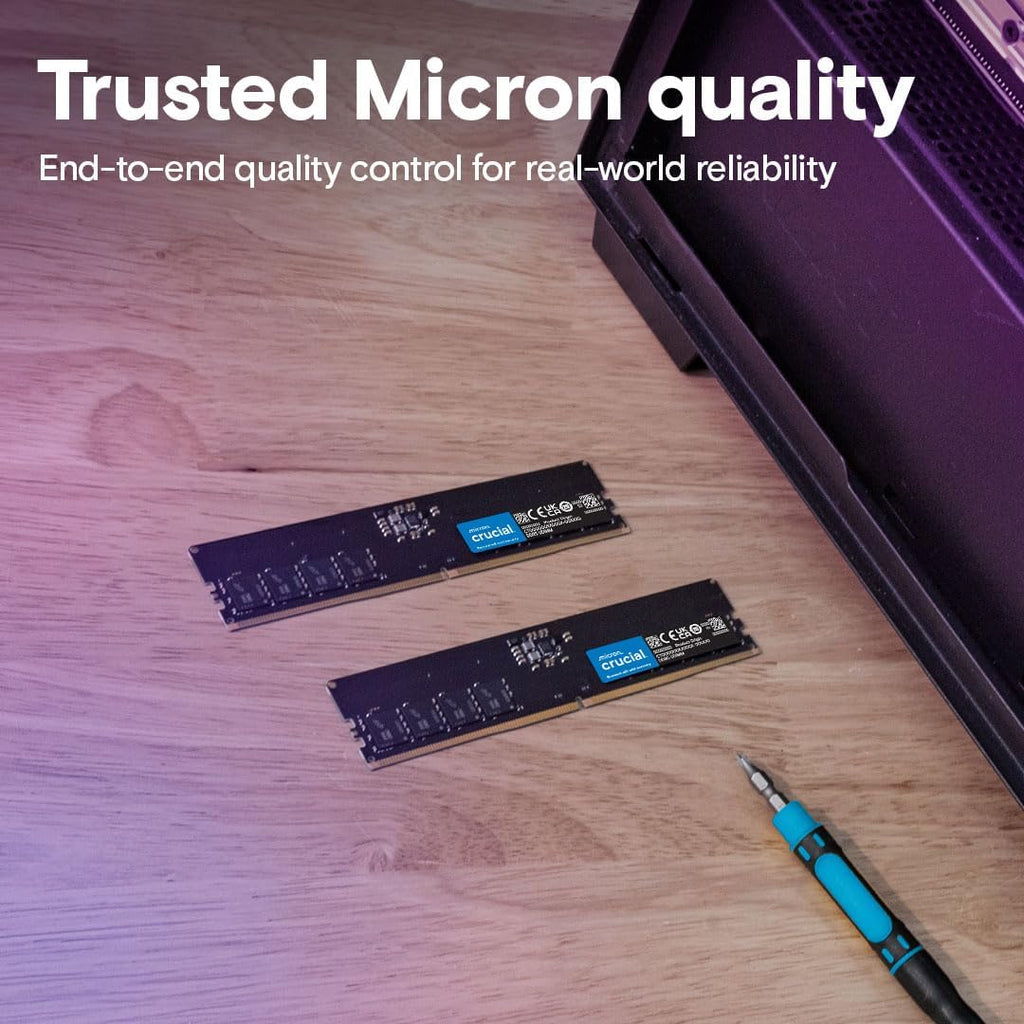 8GB DDR5 RAM, 4800Mhz Desktop Memory, UDIMM 288-Pin, Compatible with 13Th Gen Intel Core and AMD Ryzen 7000 - CT8G48C40U5