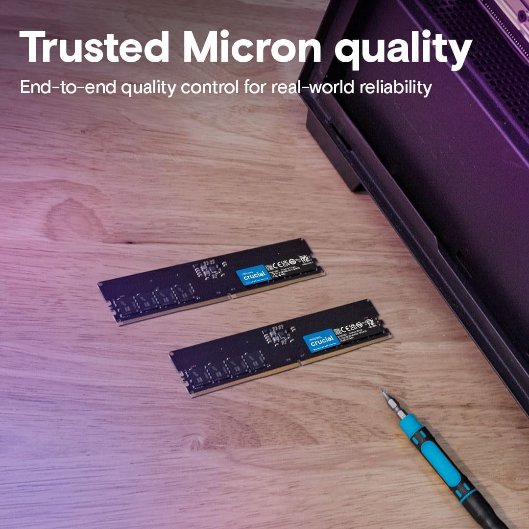 8GB DDR5 RAM, 4800Mhz Desktop Memory, UDIMM 288-Pin, Compatible with 13Th Gen Intel Core and AMD Ryzen 7000 - CT8G48C40U5