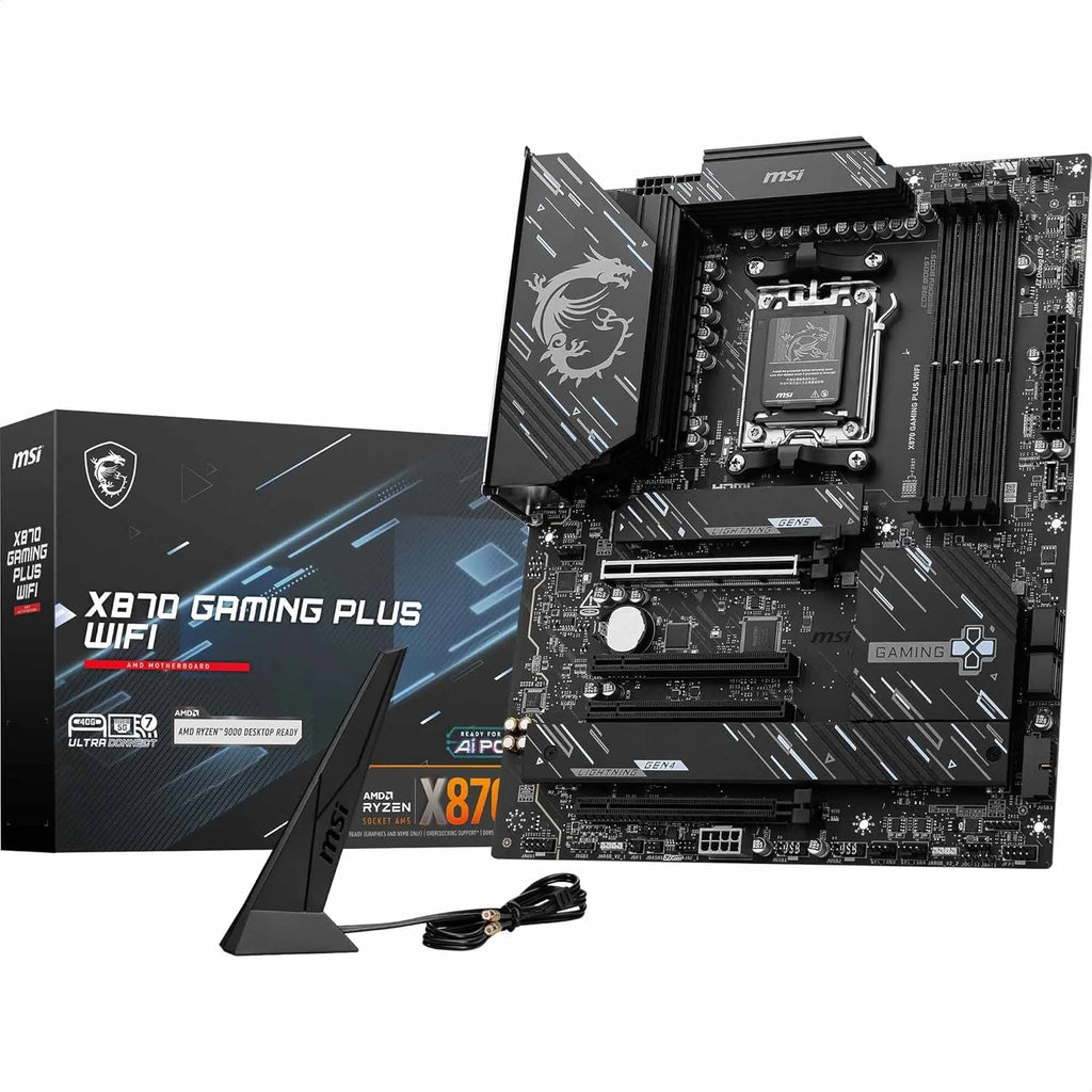 MSI X870 Gaming plus Wifi V1 Motherboard, Atx-Supports AMD Ryzen 9000/8000/7000 Processors, AM5-60A SPS VRM, DDR5 Memory Boost 8200+ Mt/S (OC), Pcie 5.0 X16 & 4.0 X16, M.2 Gen5, Wi-Fi 7, 5G LAN