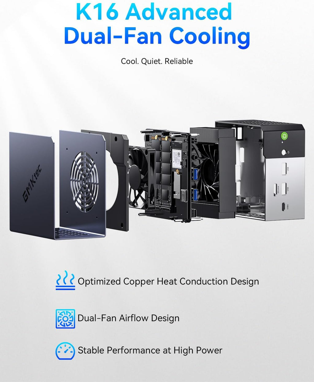 K16 Gaming Mini PC AMD Ryzen 7 7735HS 32 GB LPDDR5 RAM 512GB SSD | Desktop Mini Computer, AMD Radeon 680M 8C/16T 4.75Ghz, Dual NIC LAN 2.5Gbe, Oculink, USB4, HDMI, USB-C