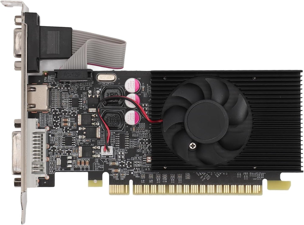 GT210 1GB DDR3 Graphics Card, 2560X1600 Resolution, DVI/VGA/HDMI Outputs, PCI Express with Built-In Fan, for Office and Gaming