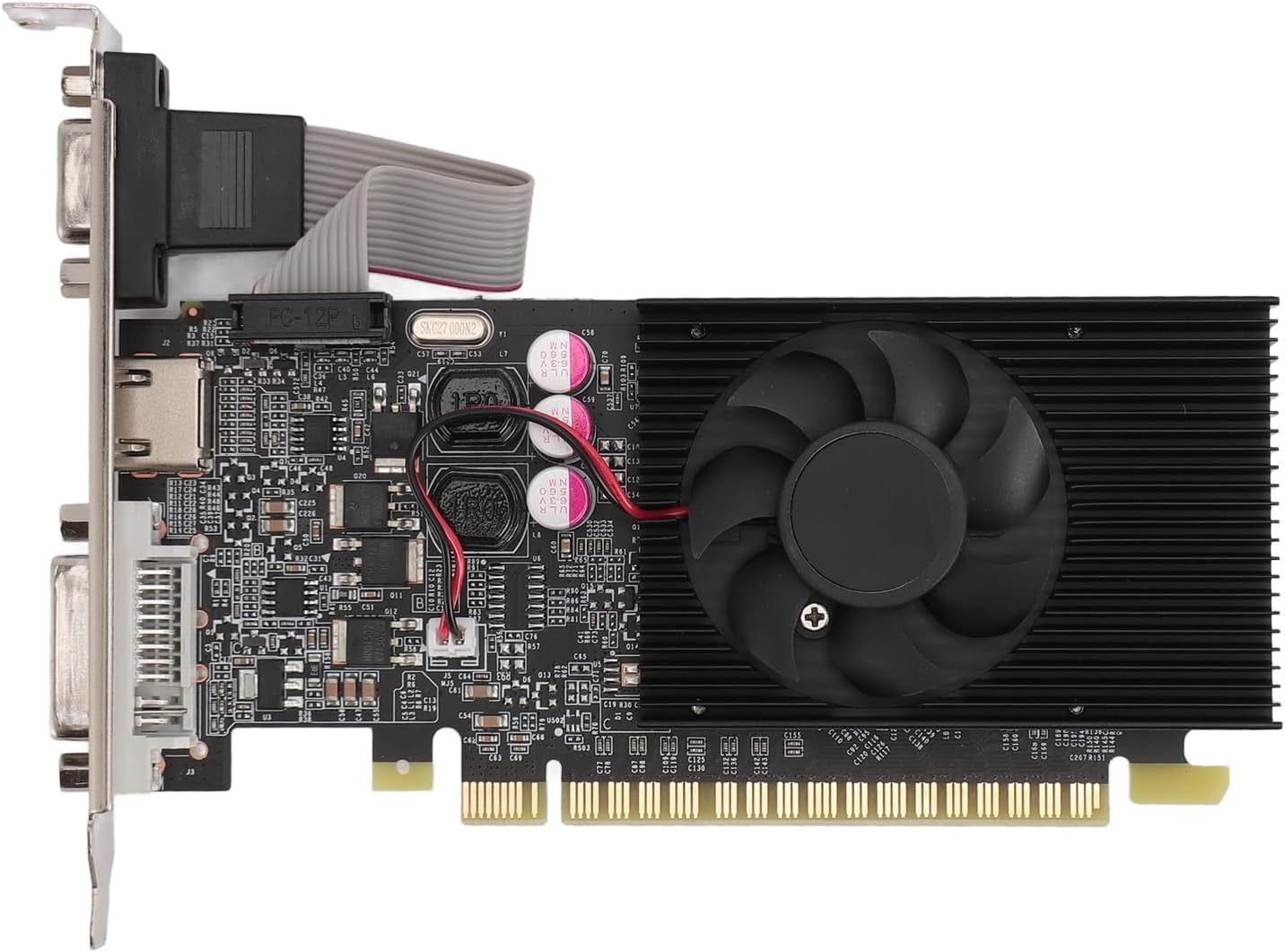 GT210 1GB DDR3 Graphics Card, 2560X1600 Resolution, DVI/VGA/HDMI Outputs, PCI Express with Built-In Fan, for Office and Gaming