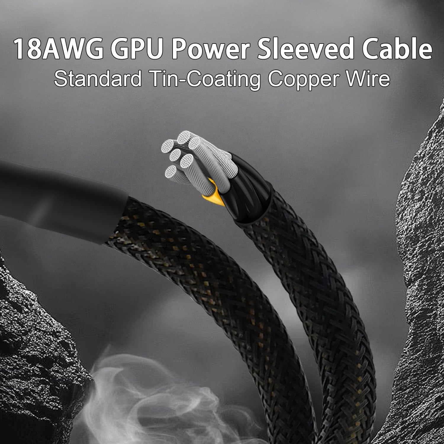 6 Pin to 8 Pin GPU Adapter, Dual 6 Pin Female to 8 Pin Male GPU Power Sleeved Cable 9.5-Inch(24Cm)