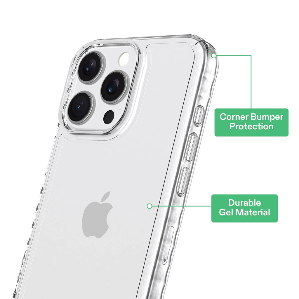 Onn Protective Gel Phone Case for Iphone 16 Pro Max - Clear