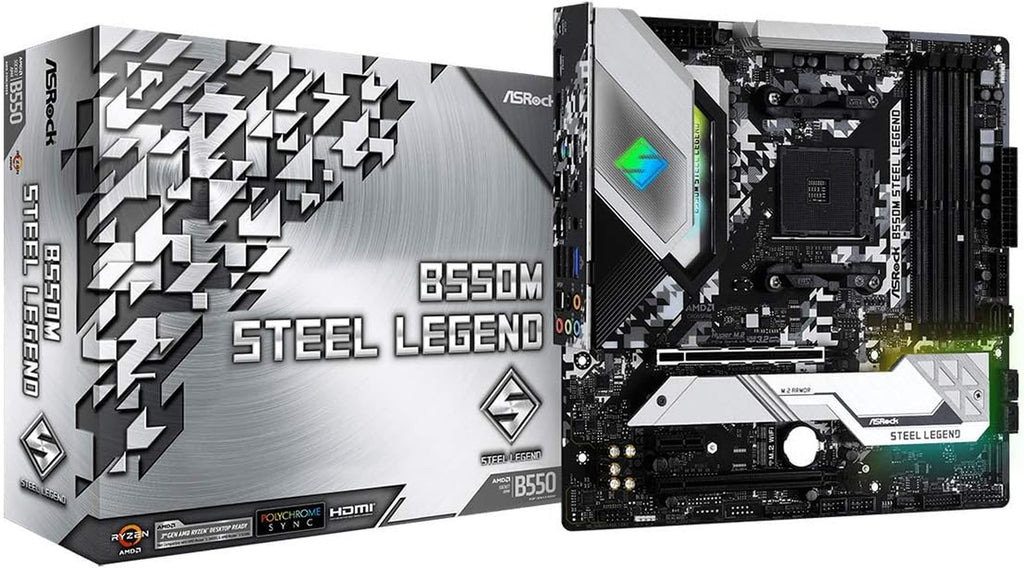 B550M Steel Legend Supports 3Rd Gen AMD AM4 Ryzen™ / Future AMD Ryzen™ Processors Motherboard
