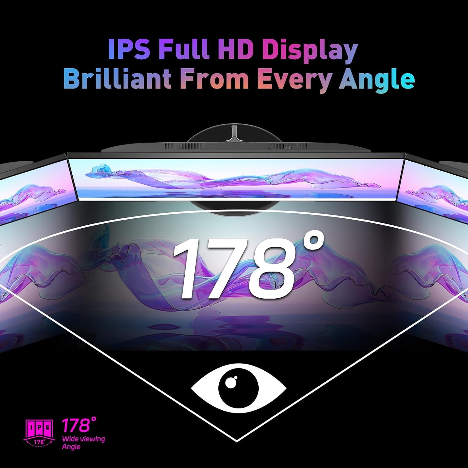 24 Inch Gaming Monitor, FHD 1080P IPS 100Hz, 3Ms Response Time Computer Monitor, HDMI DP PC Monitor with Built-In Speakers, Low Blue Light, VESA Mount, Desktop Monitor for Laptop & Home Office